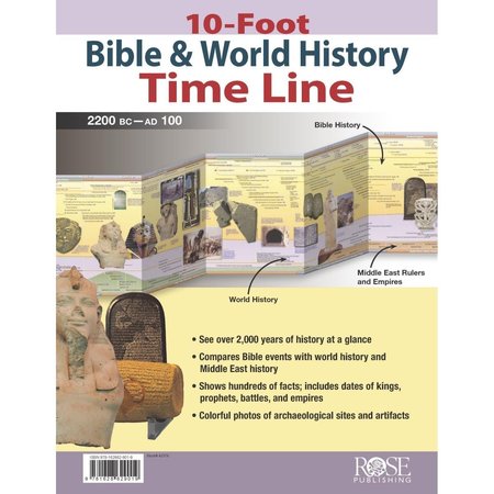 ROSE PUBLISHING Rose Publishing 168889 Chart-10 Foot Bible & World History Time Line - Aug 2020 168889
